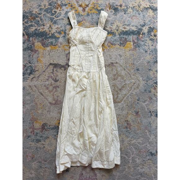 By Anthropologie Sleeveless Square-Neck Twofer Midi Dress - Picture 5 of 11